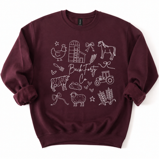 Back Forty Doodle Crew neck